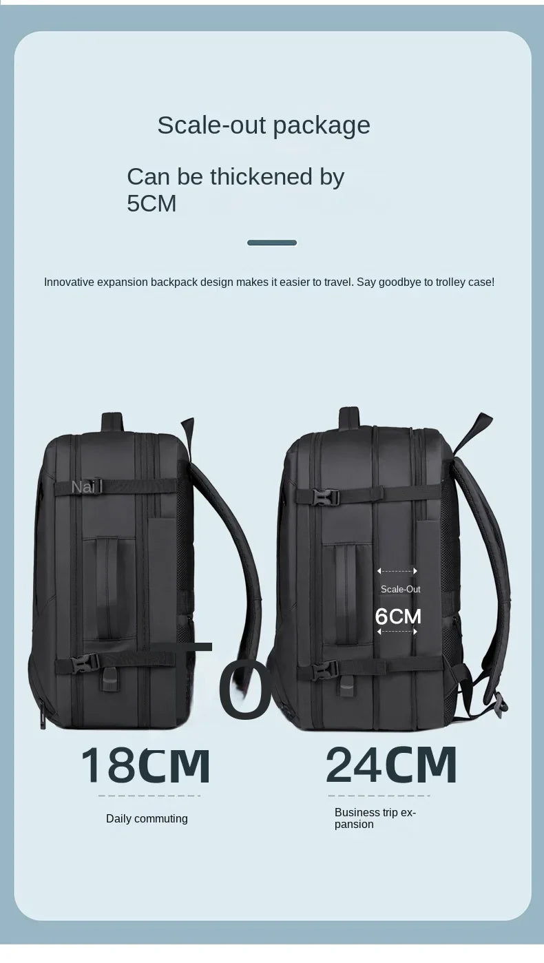 Meinaili AT-6 Large Capacity Waterproof Computer Backpack Business Travel Black