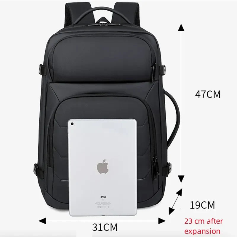 Meinaili Expandable Men’s 17 Inch Laptop Waterproof Business Backpack with USB AT-12