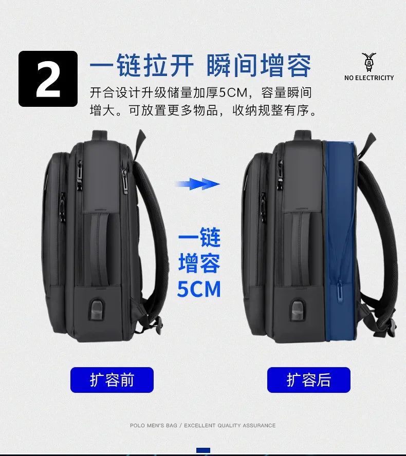 Meinaili AT-3 Large Capacity Waterproof Computer Backpack Business Travel Black