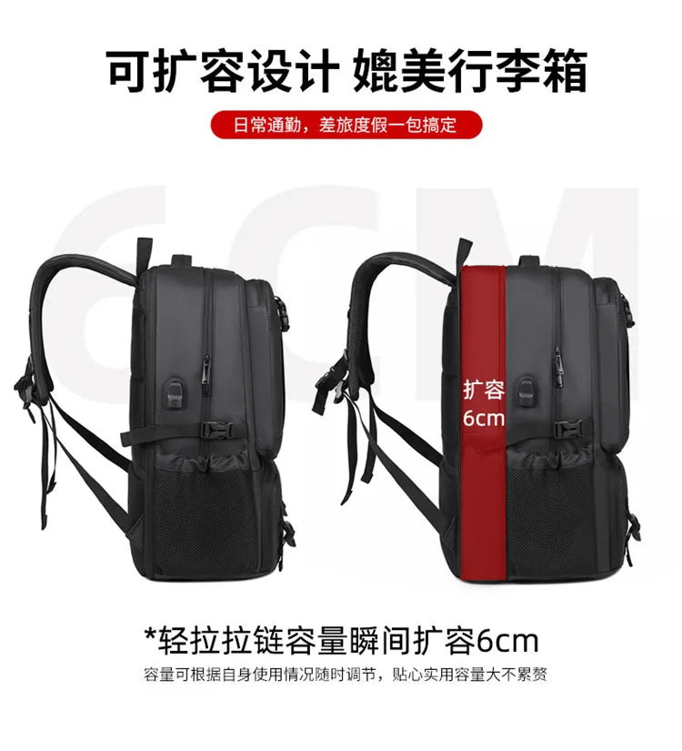 Meinaili AT-7 Large Capacity Waterproof Computer Backpack Business Travel Black