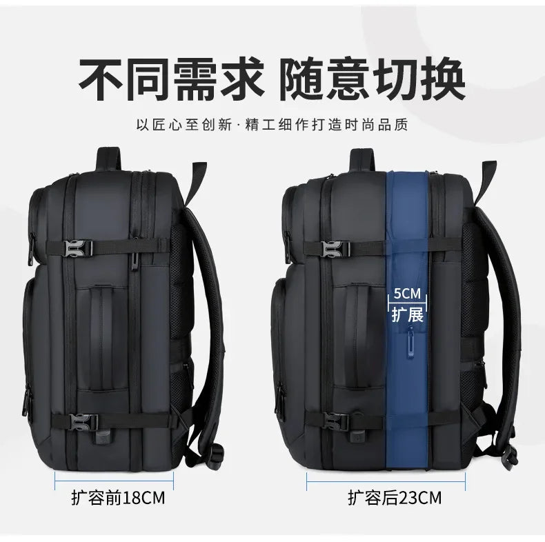 Meinaili Expandable Men’s 17 Inch Laptop Waterproof Business Backpack with USB AT-12