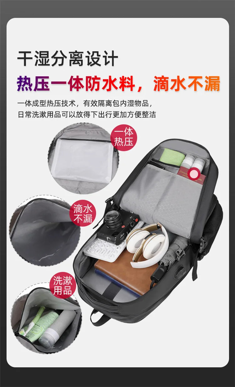 Meinaili AT-7 Large Capacity Waterproof Computer Backpack Business Travel Black