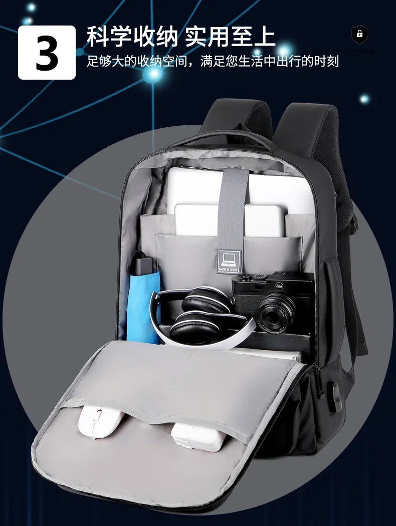 Meinaili AT-3 Large Capacity Waterproof Computer Backpack Business Travel Black