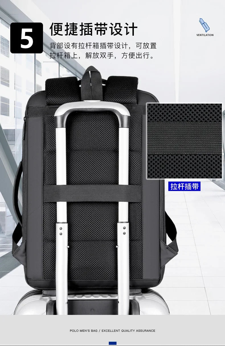 Meinaili AT-3 Large Capacity Waterproof Computer Backpack Business Travel Black