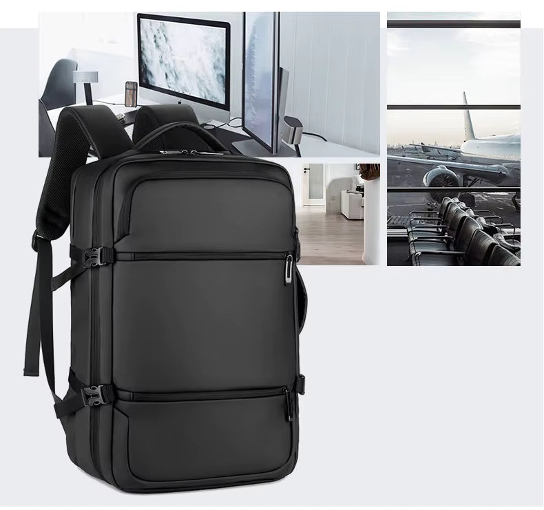 Meinaili Large Backpack Flight Waterproof Business Luggage Large Backpack Fits 17.3 Inch Laptop