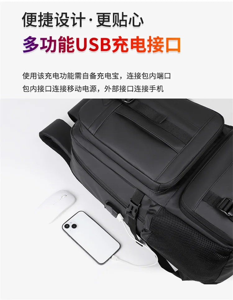 Meinaili AT-7 Large Capacity Waterproof Computer Backpack Business Travel Black