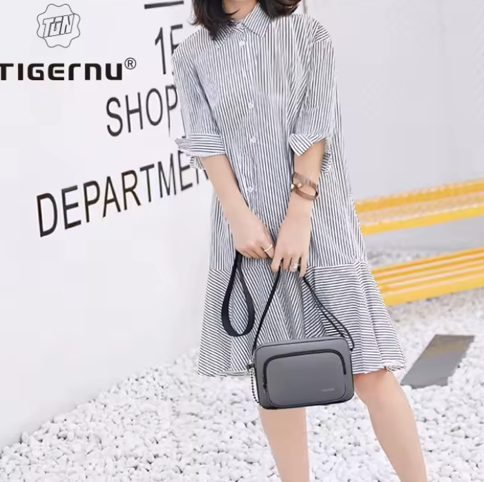 Tigernu Waterproof And Stain Resistant Crossbody Sling Shoulder Bag Model T-S8136 Grey
