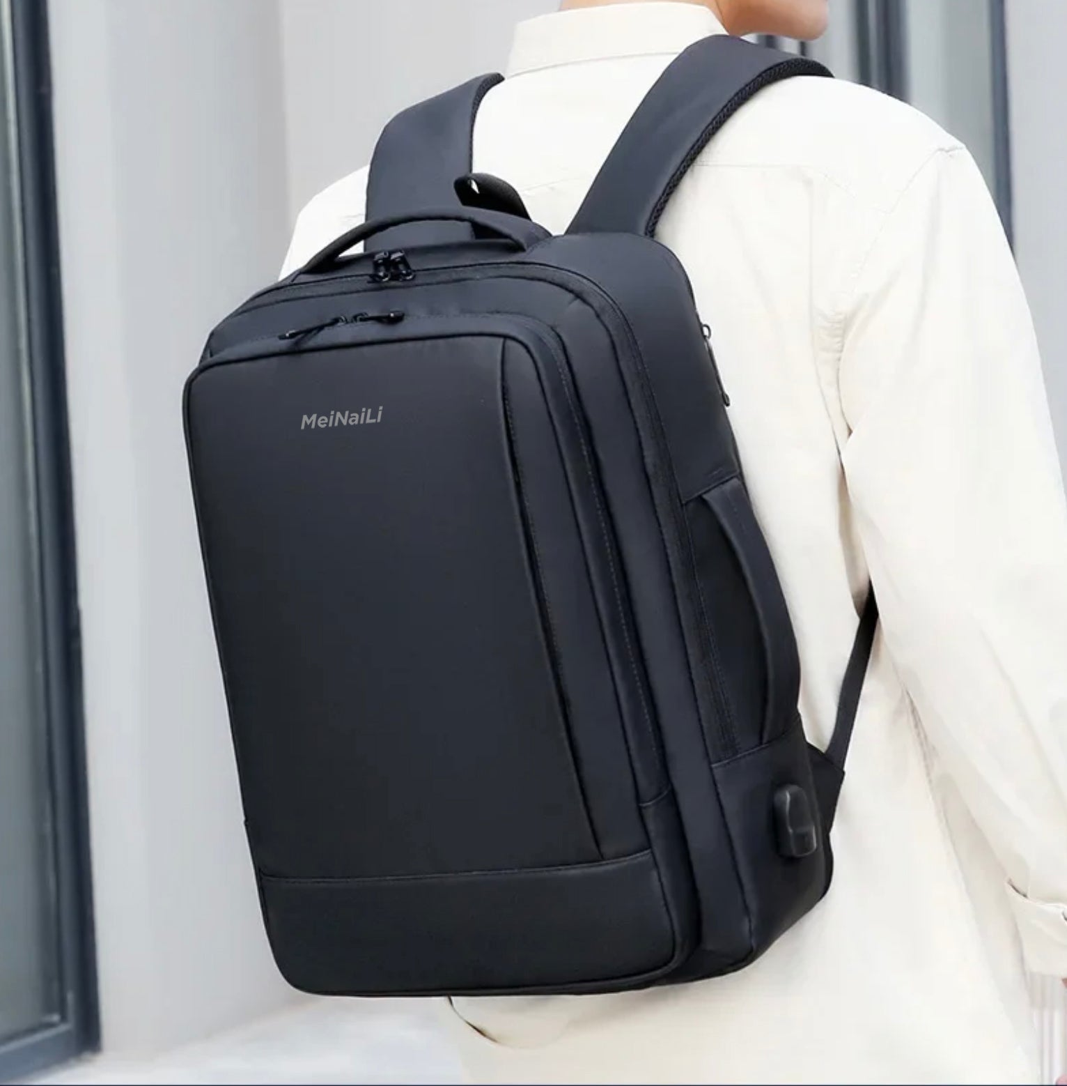 Meinaili AT-3 Large Capacity Waterproof Computer Backpack Business Travel Black