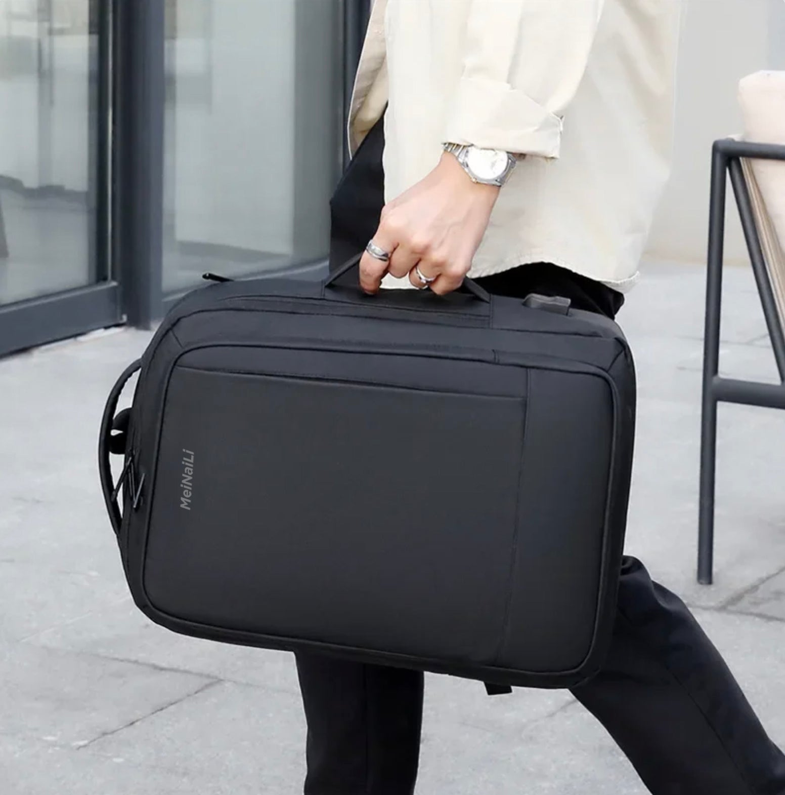 Meinaili AT-3 Large Capacity Waterproof Computer Backpack Business Travel Black