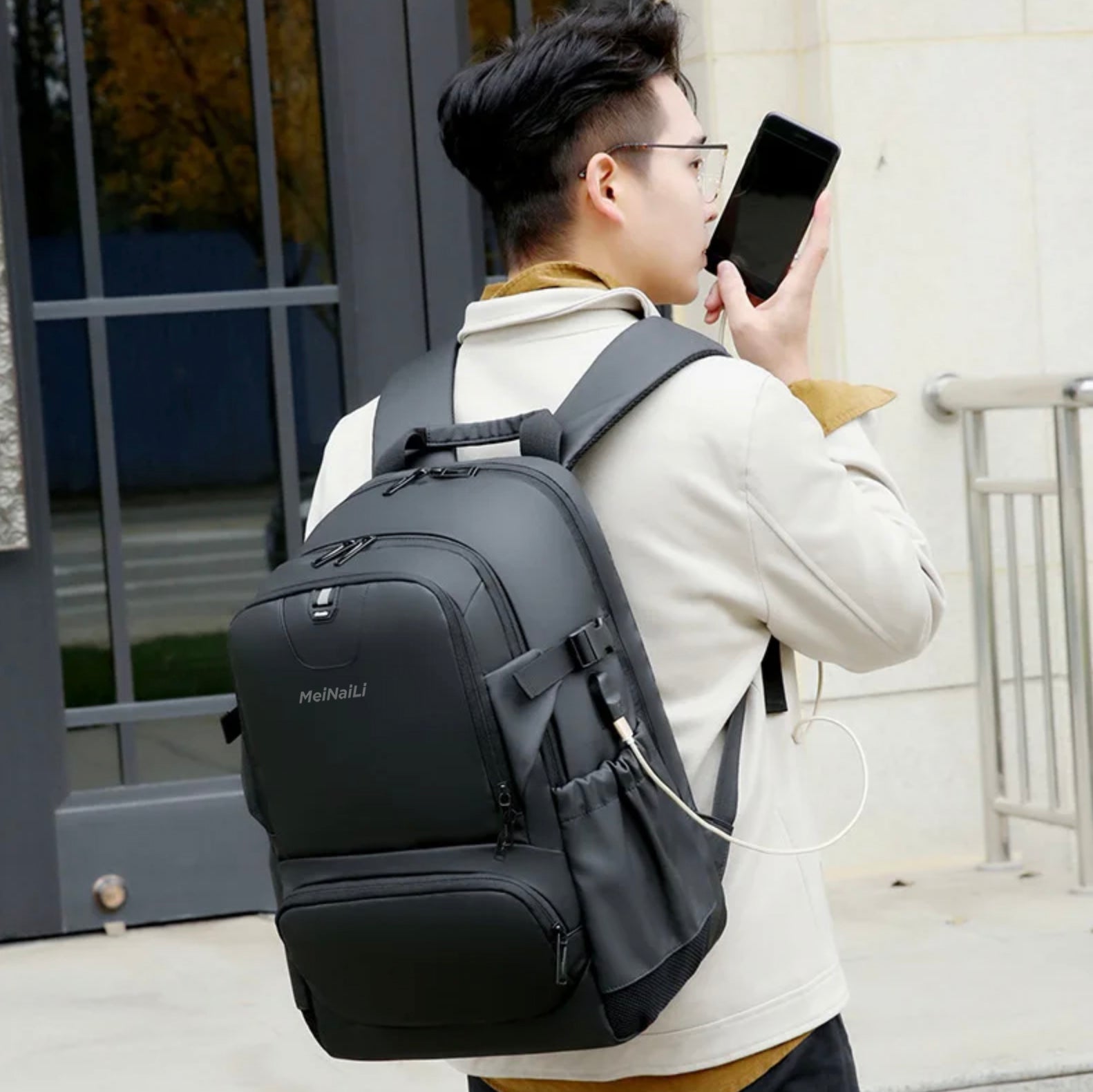 Meinaili AT-10 Usb Charging Backpack 15.6 Inch Laptop Business Waterproof Multifunctional Travel Bag