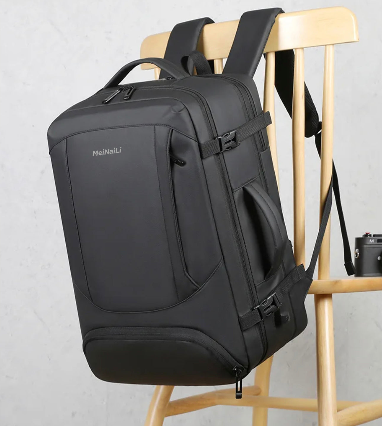 Meinaili AT-6 Large Capacity Waterproof Computer Backpack Business Travel Black