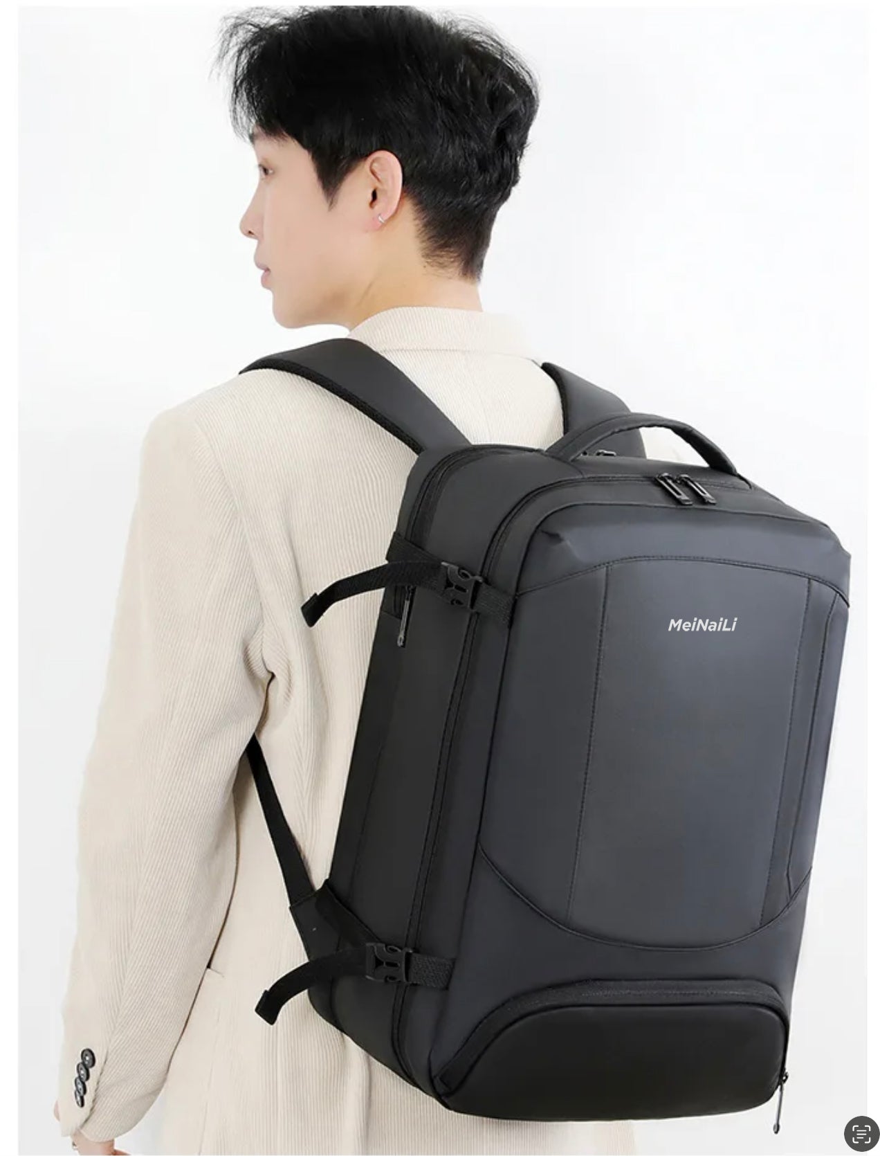 Meinaili AT-6 Large Capacity Waterproof Computer Backpack Business Travel Black