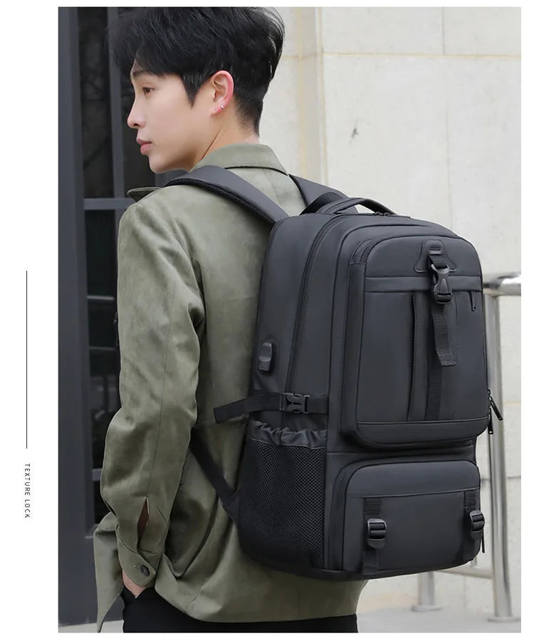 Meinaili AT-7 Large Capacity Waterproof Computer Backpack Business Travel Black