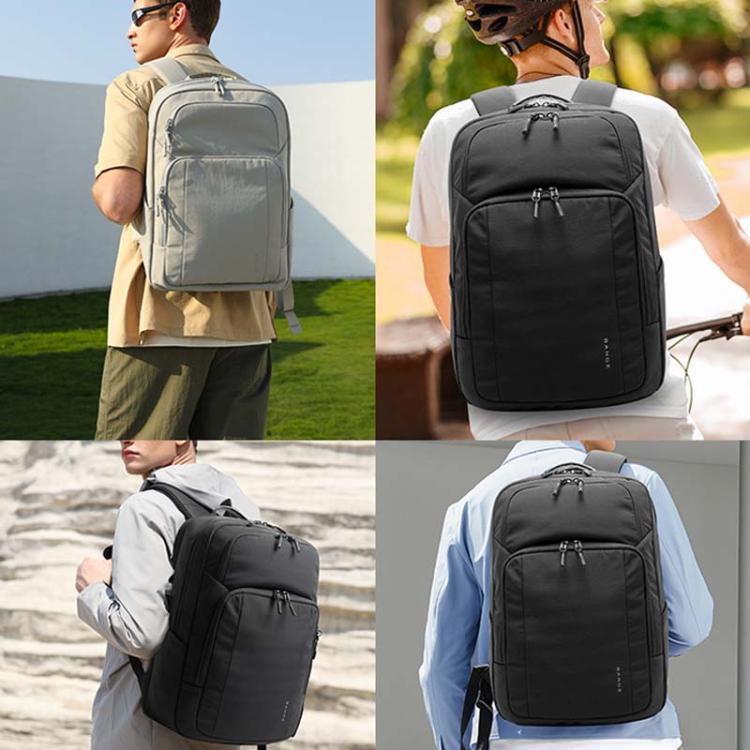 BANGE New Travel Waterproof Soft Lightweight Student Casual Bag Men Laptop Backpack 7839 Black
