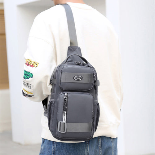 AA04 – Crossbody Sling Chest Daypack – Original PU Leather (Grey)
