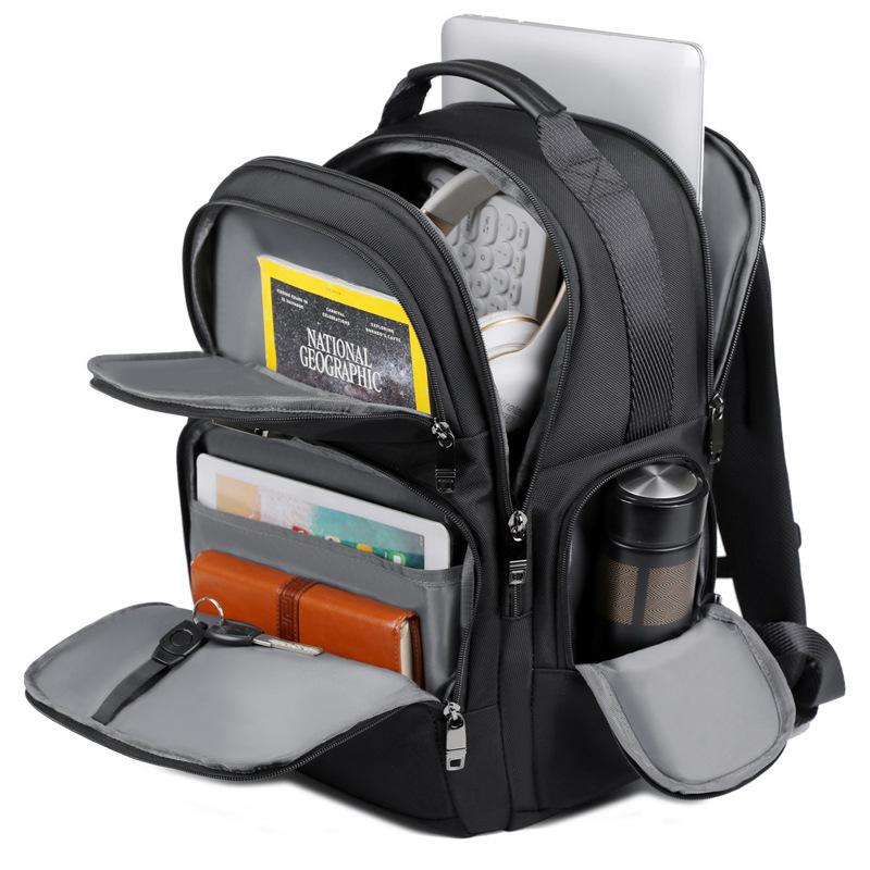 High Quality Men'S Backpack Large Capacity 17.3 Inch Laptop Male Handbag Rucksack Outdoor Tummy 83048 Black