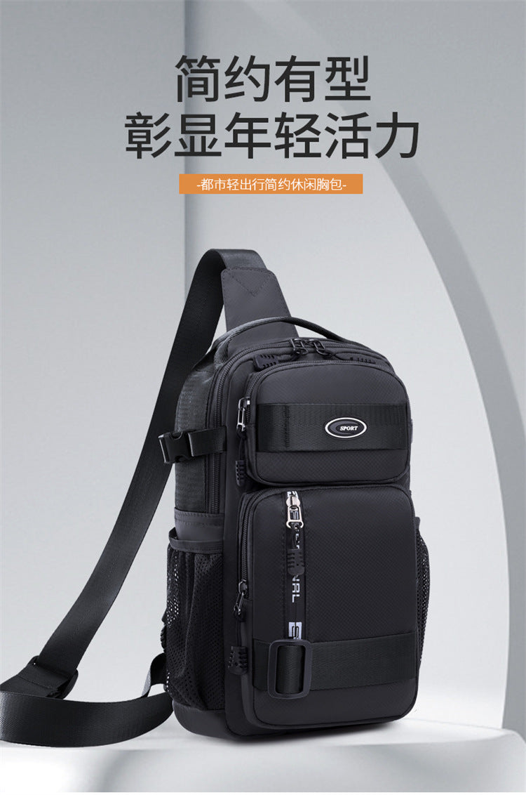 Crossbody Sling Chest Daypack Original High Quality Bag Aa04 - Black