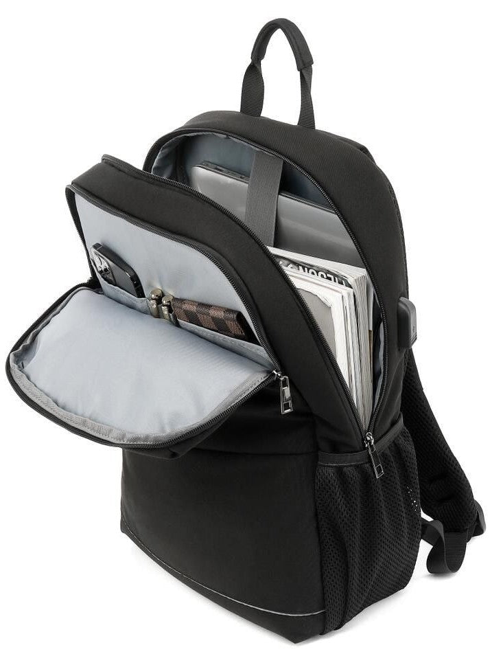 Anti Theft Travel Backpack, Business Laptop Backpack, College Student Book Bag With Usb Charging Port, Black 10008 15inch