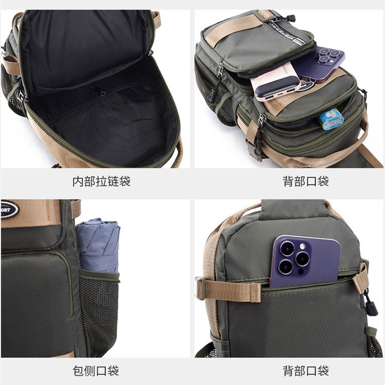 AA04 – Crossbody Sling Chest Daypack – Original PU Leather (Black)