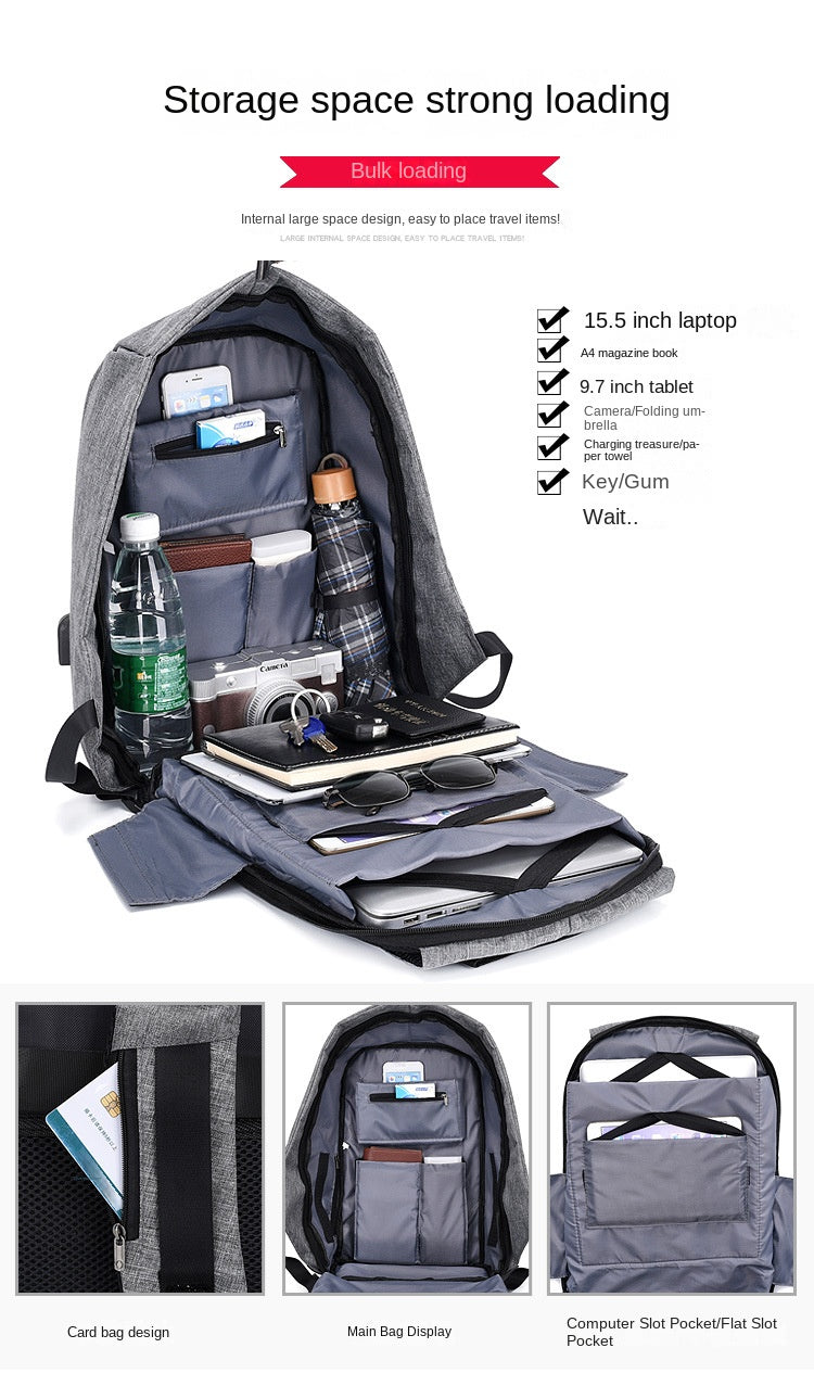 15.6-Inch 017 – Laptop Backpack (Grey)