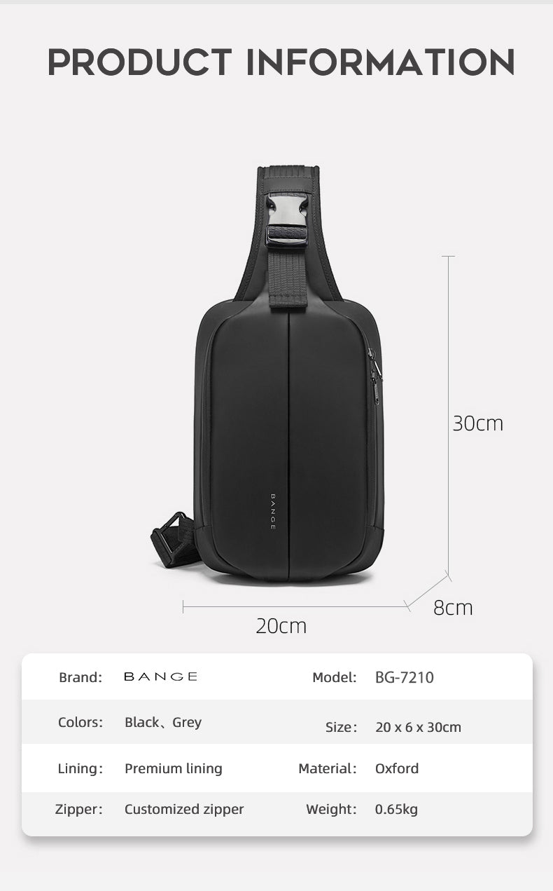 Bange BG 7210 – Sling Crossbody Bag (Black)
