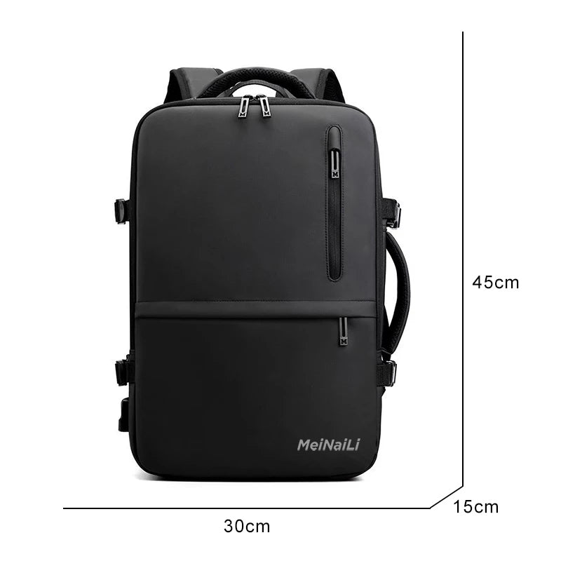 Meinaili AT-14 35L Large Backpack Flight Waterproof Business Luggage Large Backpack Fits 17.3 Inch Laptop